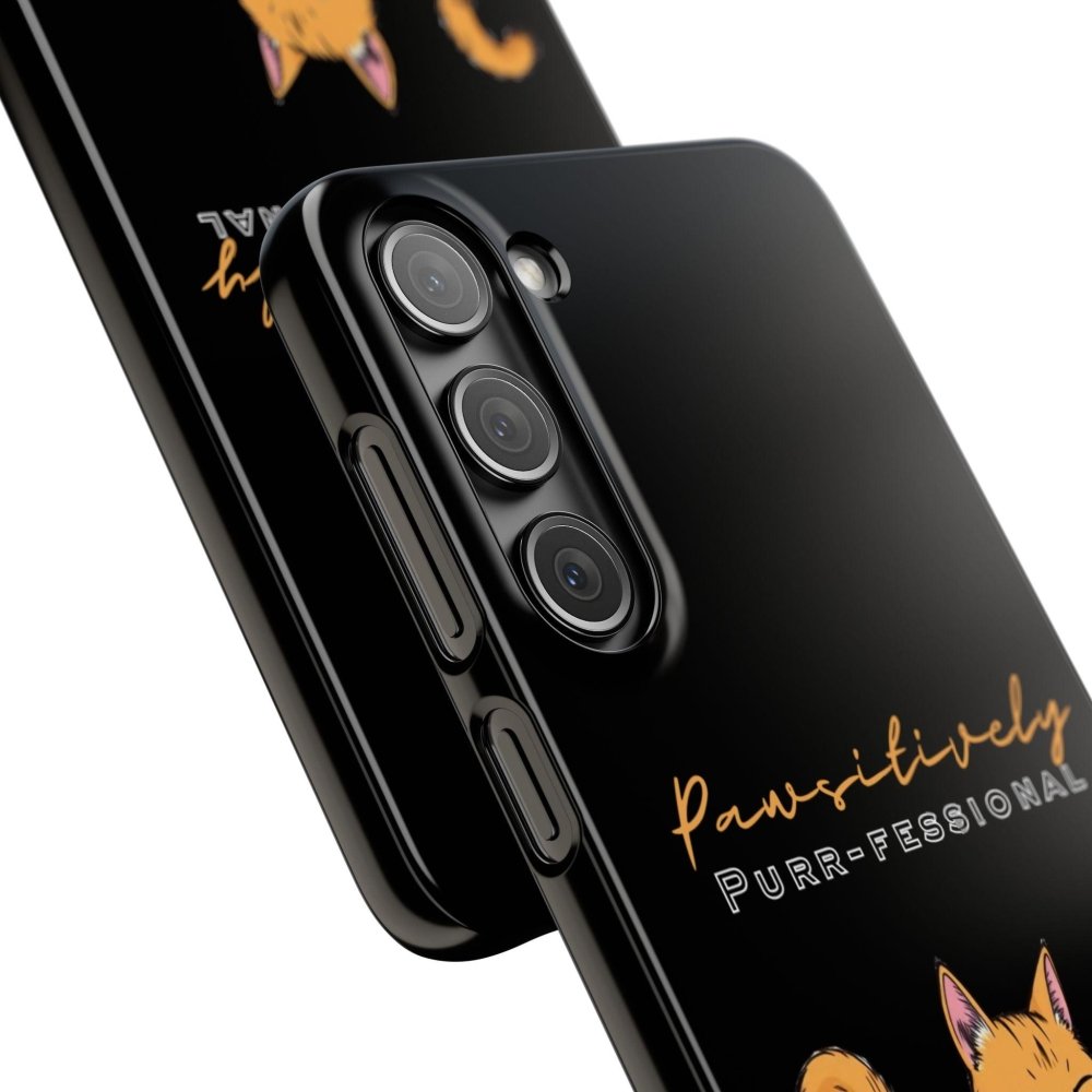 Pawsitively Purr fessional Phone Case - Funny Cat Snap Cover - Love From Snowy Shop