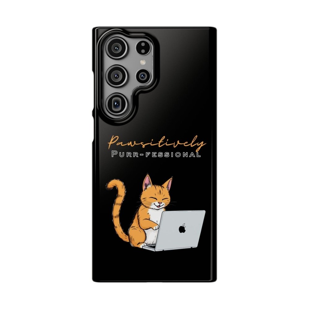 Pawsitively Purr fessional Phone Case - Funny Cat Snap Cover - Love From Snowy Shop