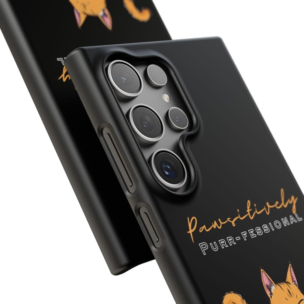 Pawsitively Purr fessional Phone Case - Funny Cat Snap Cover - Love From Snowy Shop