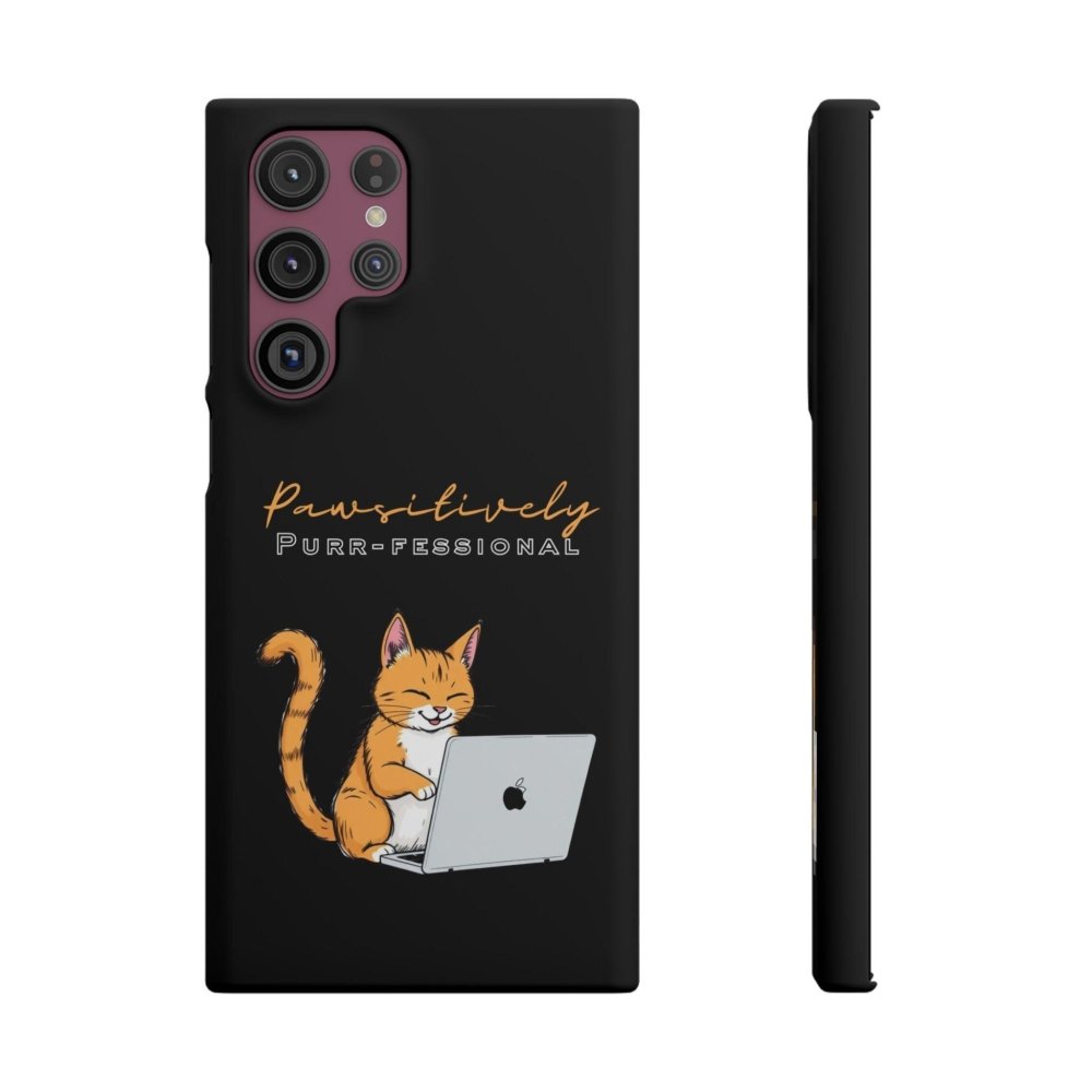 Pawsitively Purr fessional Phone Case - Funny Cat Snap Cover - Love From Snowy Shop