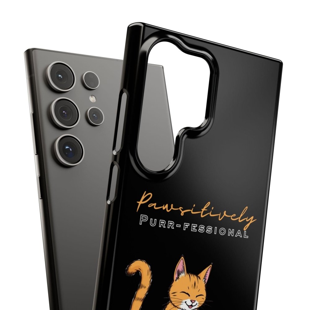 Pawsitively Purr fessional Phone Case - Funny Cat Snap Cover - Love From Snowy Shop
