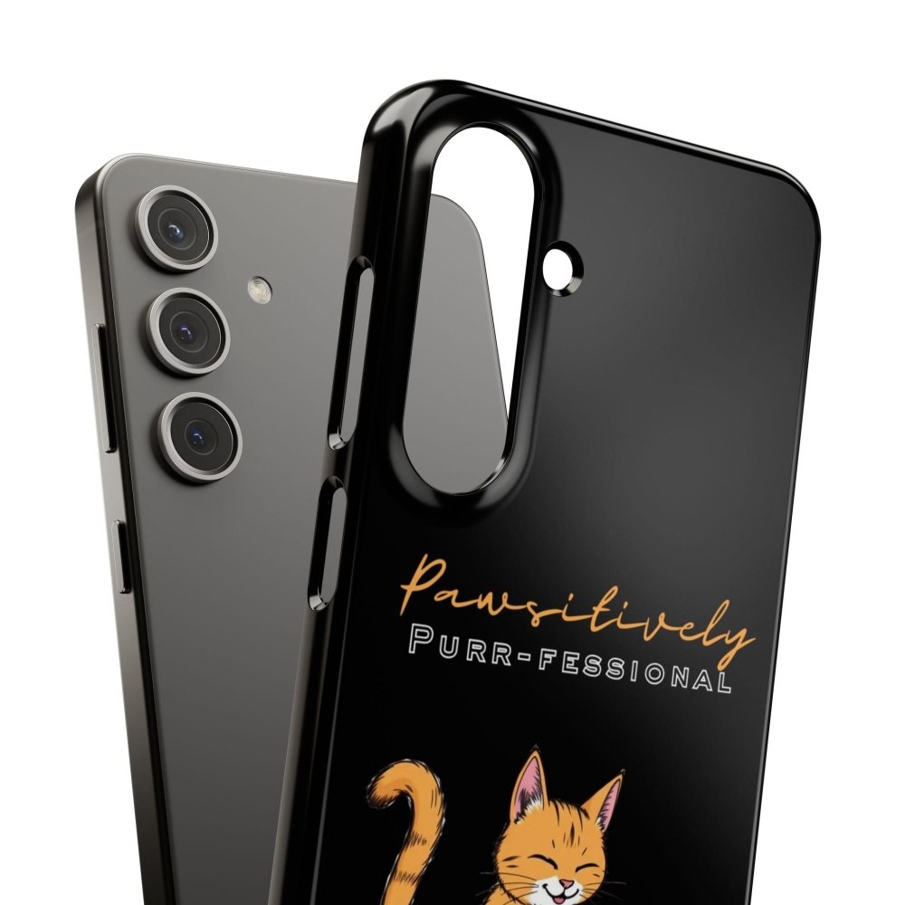 Pawsitively Purr fessional Phone Case - Funny Cat Snap Cover - Love From Snowy Shop