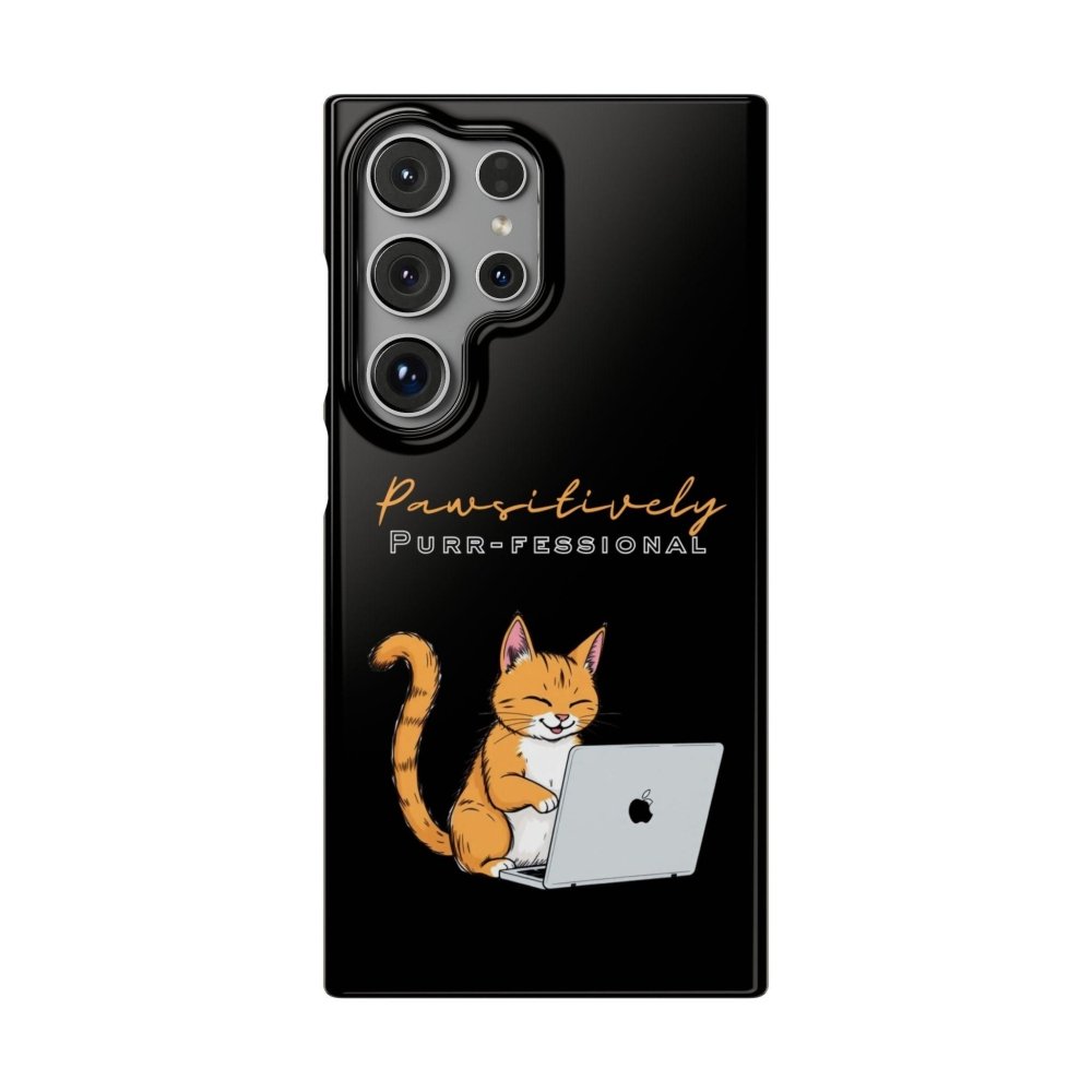 Pawsitively Purr fessional Phone Case - Funny Cat Snap Cover - Love From Snowy Shop