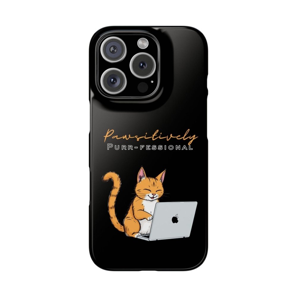 Pawsitively Purr fessional Phone Case - Funny Cat Snap Cover - Love From Snowy Shop