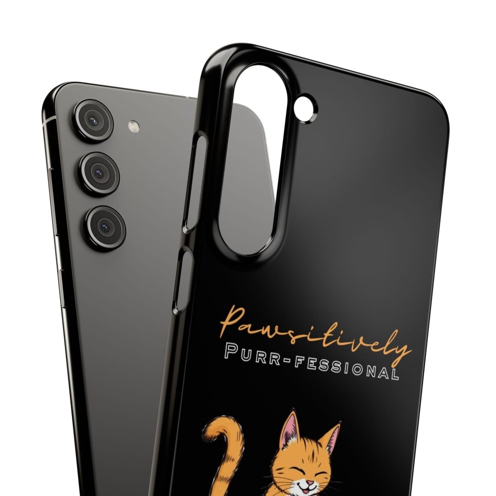 Pawsitively Purr fessional Phone Case - Funny Cat Snap Cover - Love From Snowy Shop