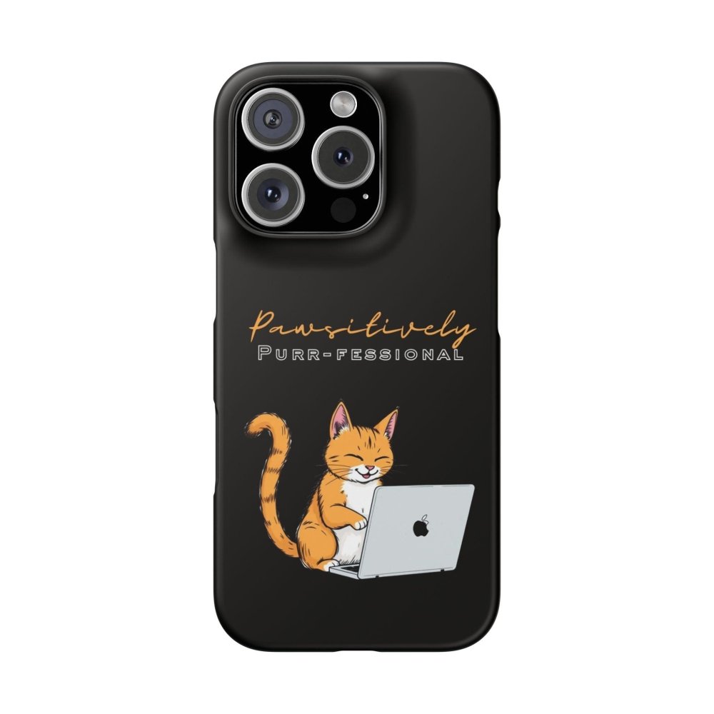 Pawsitively Purr fessional Phone Case - Funny Cat Snap Cover - Love From Snowy Shop