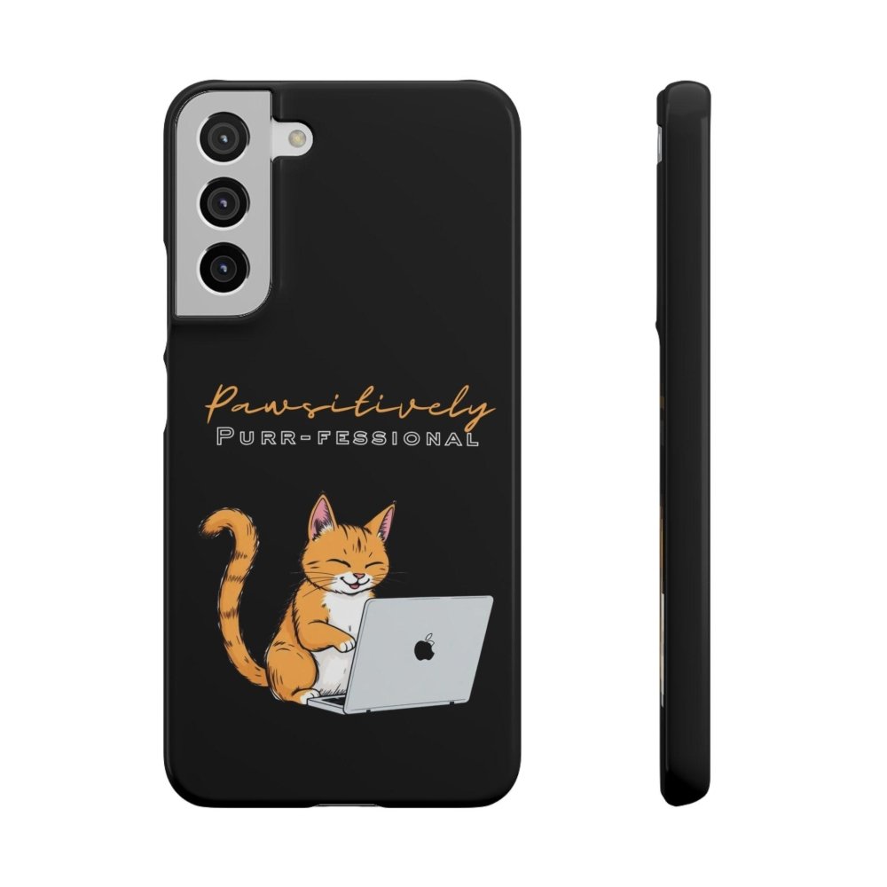 Pawsitively Purr fessional Phone Case - Funny Cat Snap Cover - Love From Snowy Shop