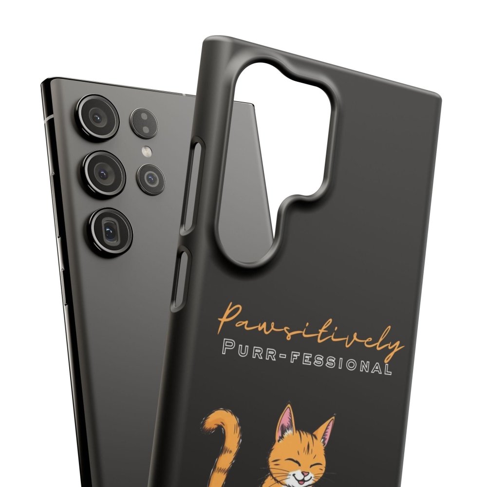 Pawsitively Purr fessional Phone Case - Funny Cat Snap Cover - Love From Snowy Shop