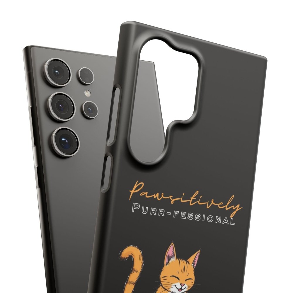 Pawsitively Purr fessional Phone Case - Funny Cat Snap Cover - Love From Snowy Shop