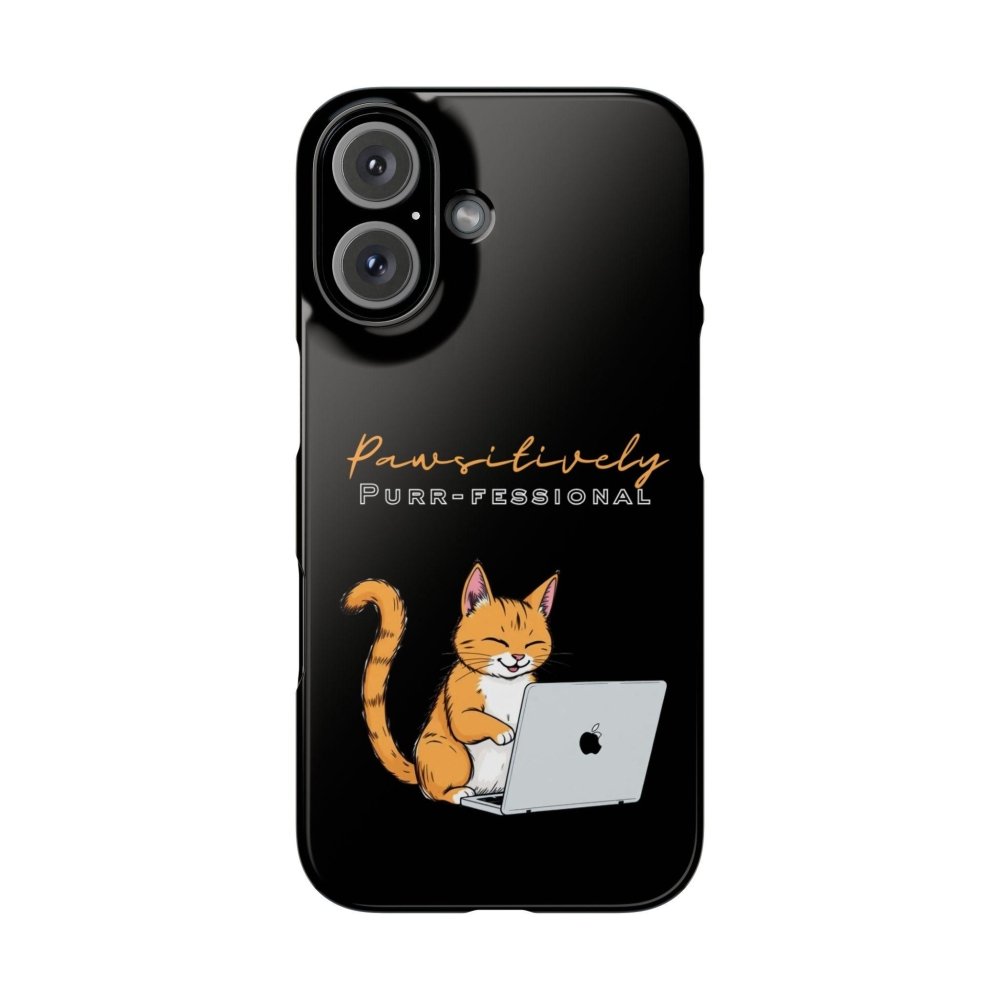 Pawsitively Purr fessional Phone Case - Funny Cat Snap Cover - Love From Snowy Shop