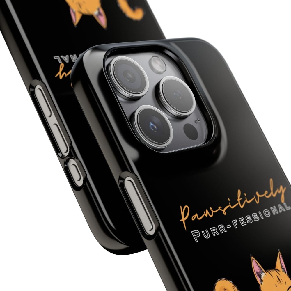 Pawsitively Purr fessional Phone Case - Funny Cat Snap Cover - Love From Snowy Shop