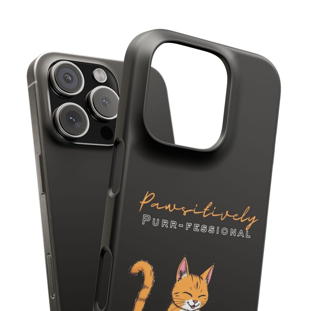 Pawsitively Purr fessional Phone Case - Funny Cat Snap Cover - Love From Snowy Shop