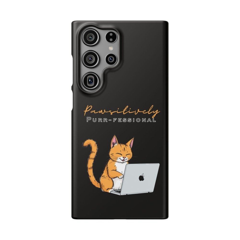 Pawsitively Purr fessional Phone Case - Funny Cat Snap Cover - Love From Snowy Shop