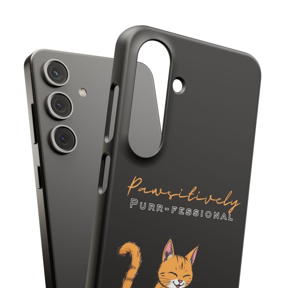 Pawsitively Purr fessional Phone Case - Funny Cat Snap Cover - Love From Snowy Shop