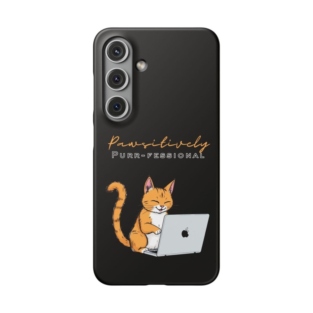 Pawsitively Purr fessional Phone Case - Funny Cat Snap Cover - Love From Snowy Shop
