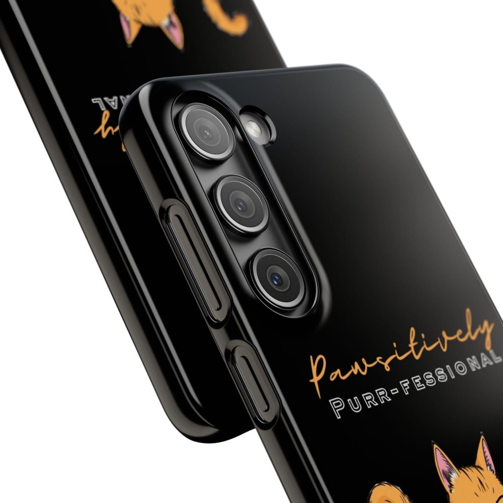 Pawsitively Purr fessional Phone Case - Funny Cat Snap Cover - Love From Snowy Shop