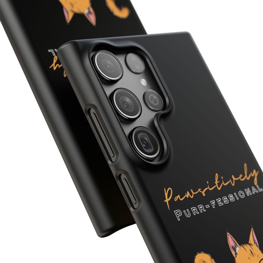 Pawsitively Purr fessional Phone Case - Funny Cat Snap Cover - Love From Snowy Shop