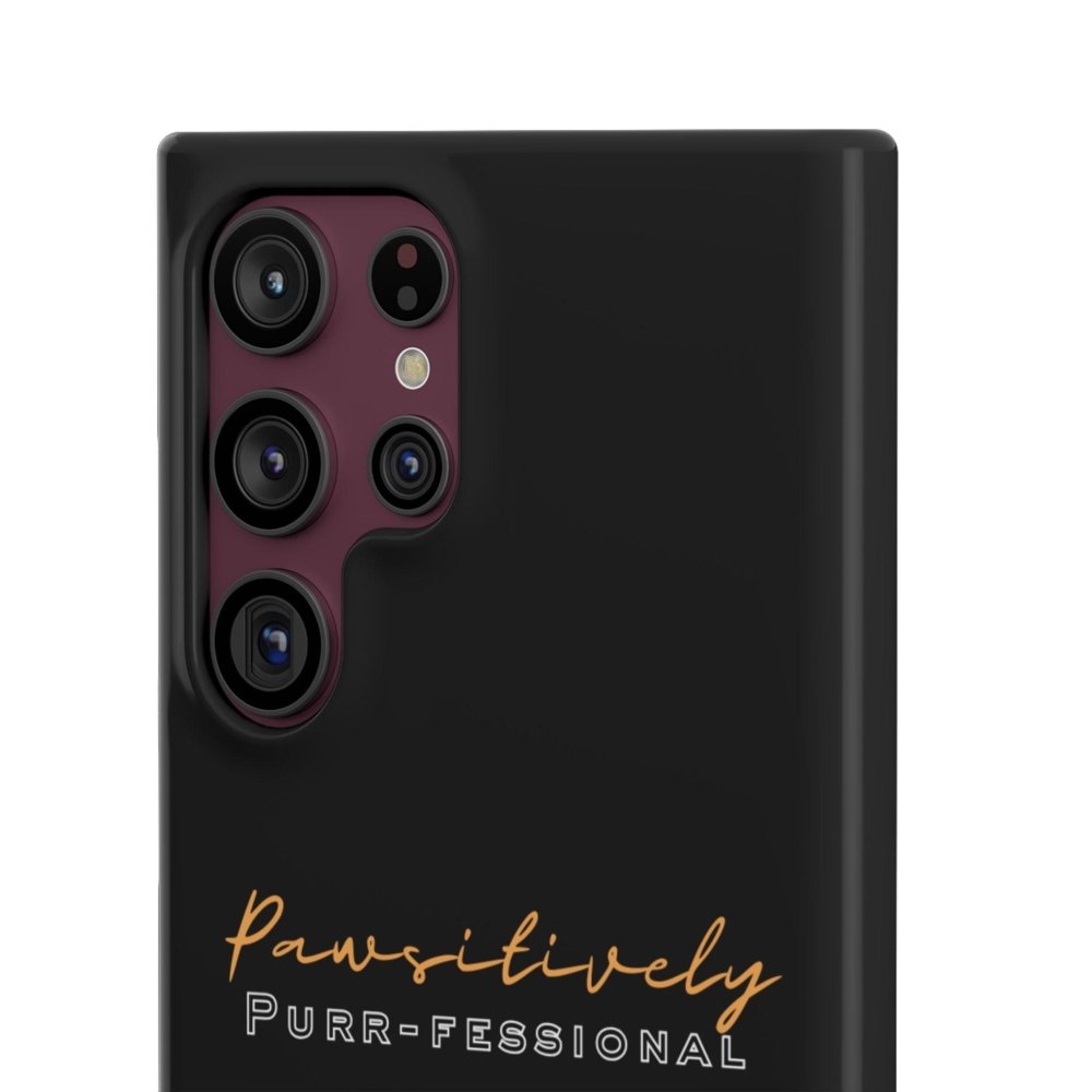 Pawsitively Purr fessional Phone Case - Funny Cat Snap Cover - Love From Snowy Shop