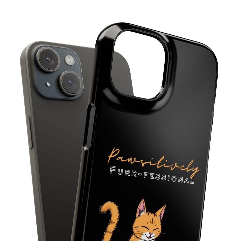 Pawsitively Purr fessional Phone Case - Funny Cat Snap Cover - Love From Snowy Shop