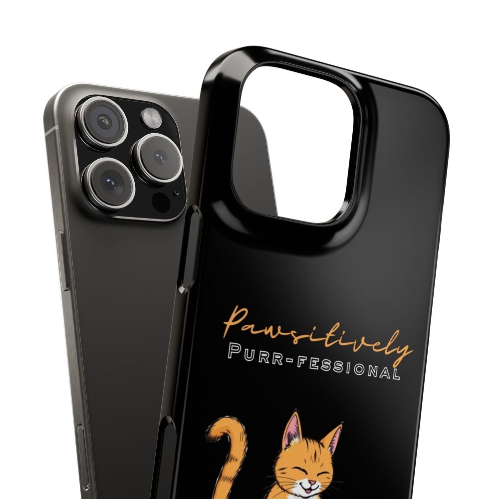 Pawsitively Purr fessional Phone Case - Funny Cat Snap Cover - Love From Snowy Shop
