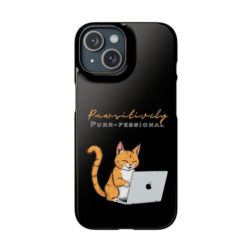 Pawsitively Purr fessional Phone Case - Funny Cat Snap Cover - Love From Snowy Shop