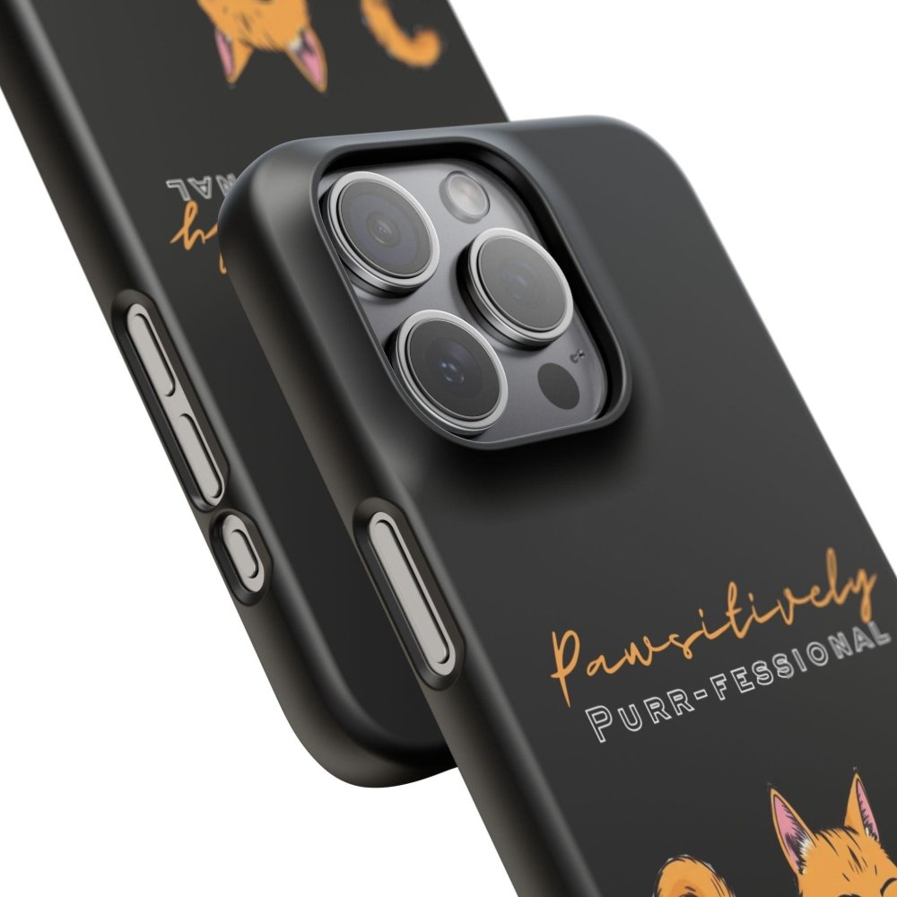 Pawsitively Purr fessional Phone Case - Funny Cat Snap Cover - Love From Snowy Shop