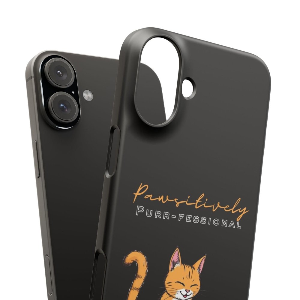 Pawsitively Purr fessional Phone Case - Funny Cat Snap Cover - Love From Snowy Shop