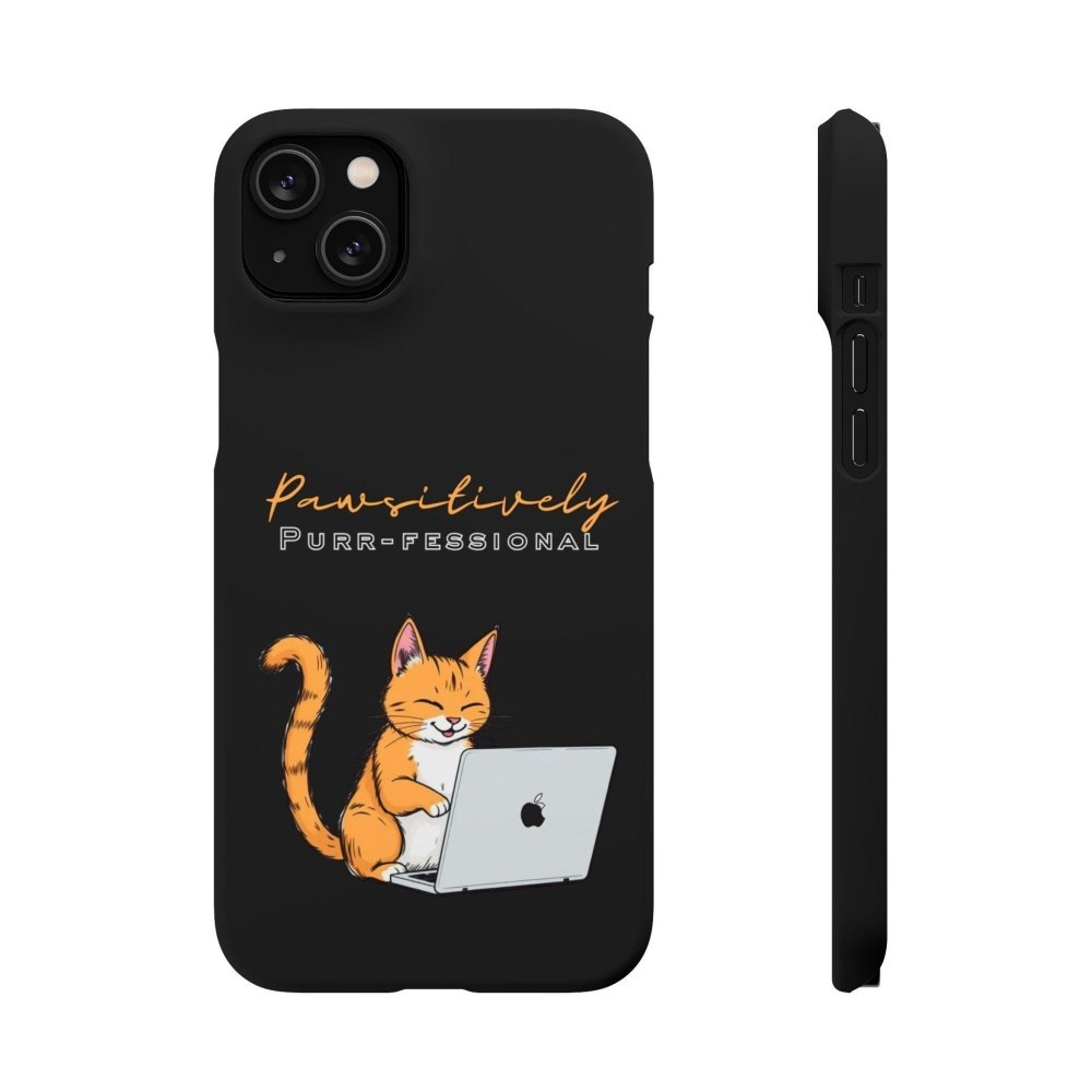 Pawsitively Purr fessional Phone Case - Funny Cat Snap Cover - Love From Snowy Shop