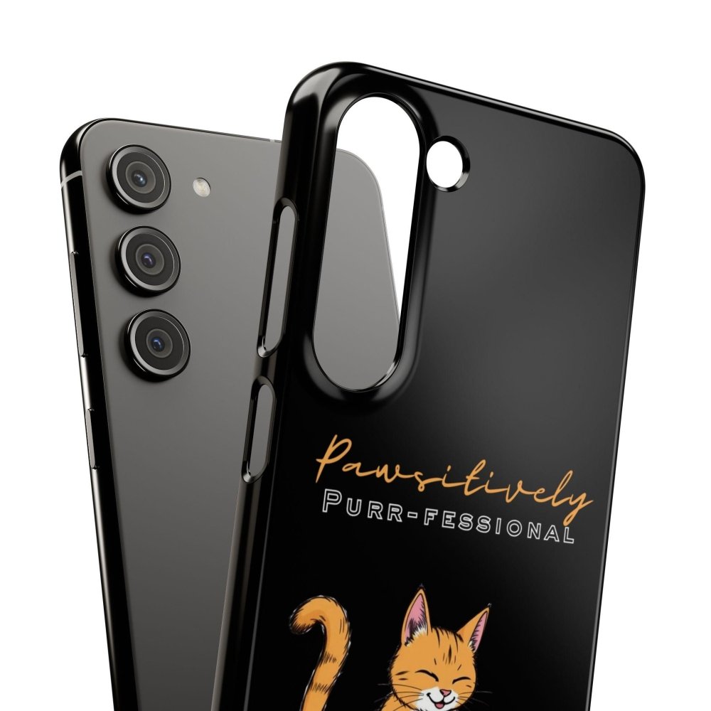 Pawsitively Purr fessional Phone Case - Funny Cat Snap Cover - Love From Snowy Shop