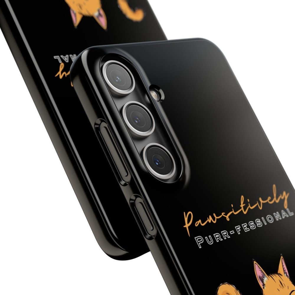 Pawsitively Purr fessional Phone Case - Funny Cat Snap Cover - Love From Snowy Shop