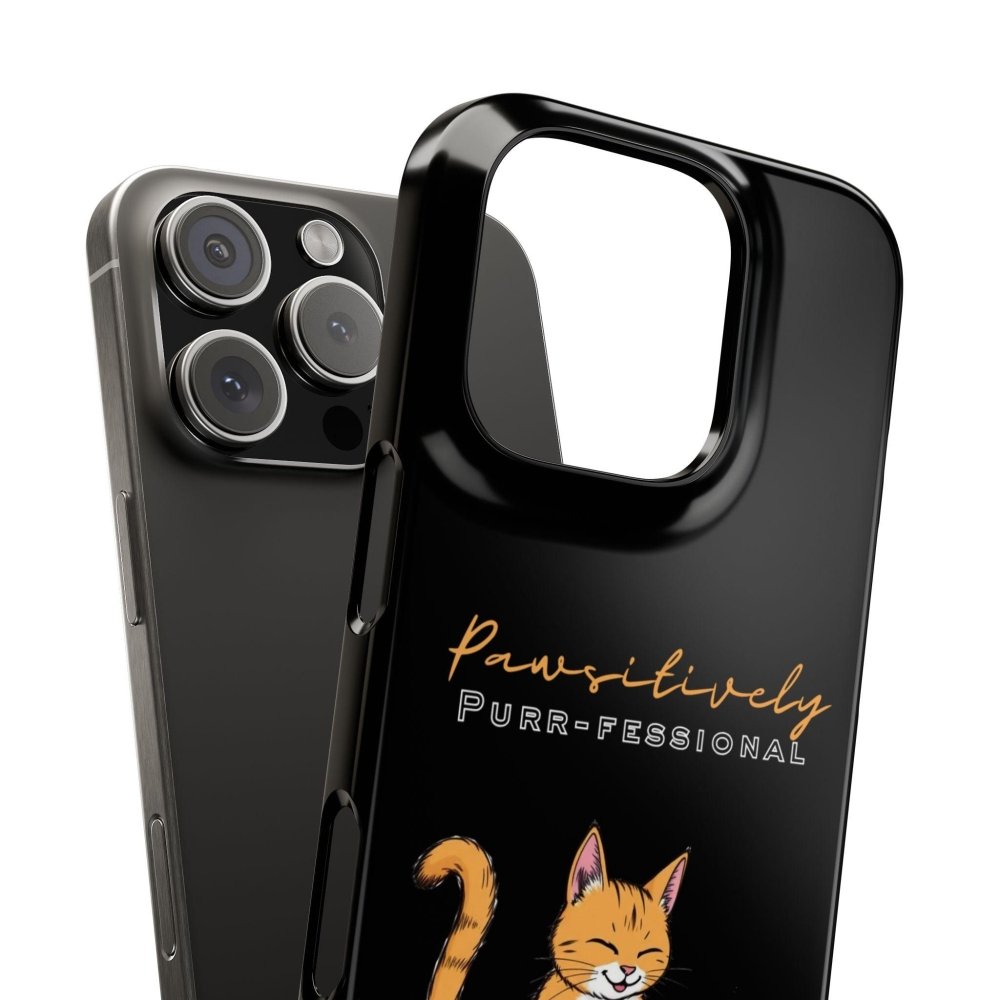 Pawsitively Purr fessional Phone Case - Funny Cat Snap Cover - Love From Snowy Shop