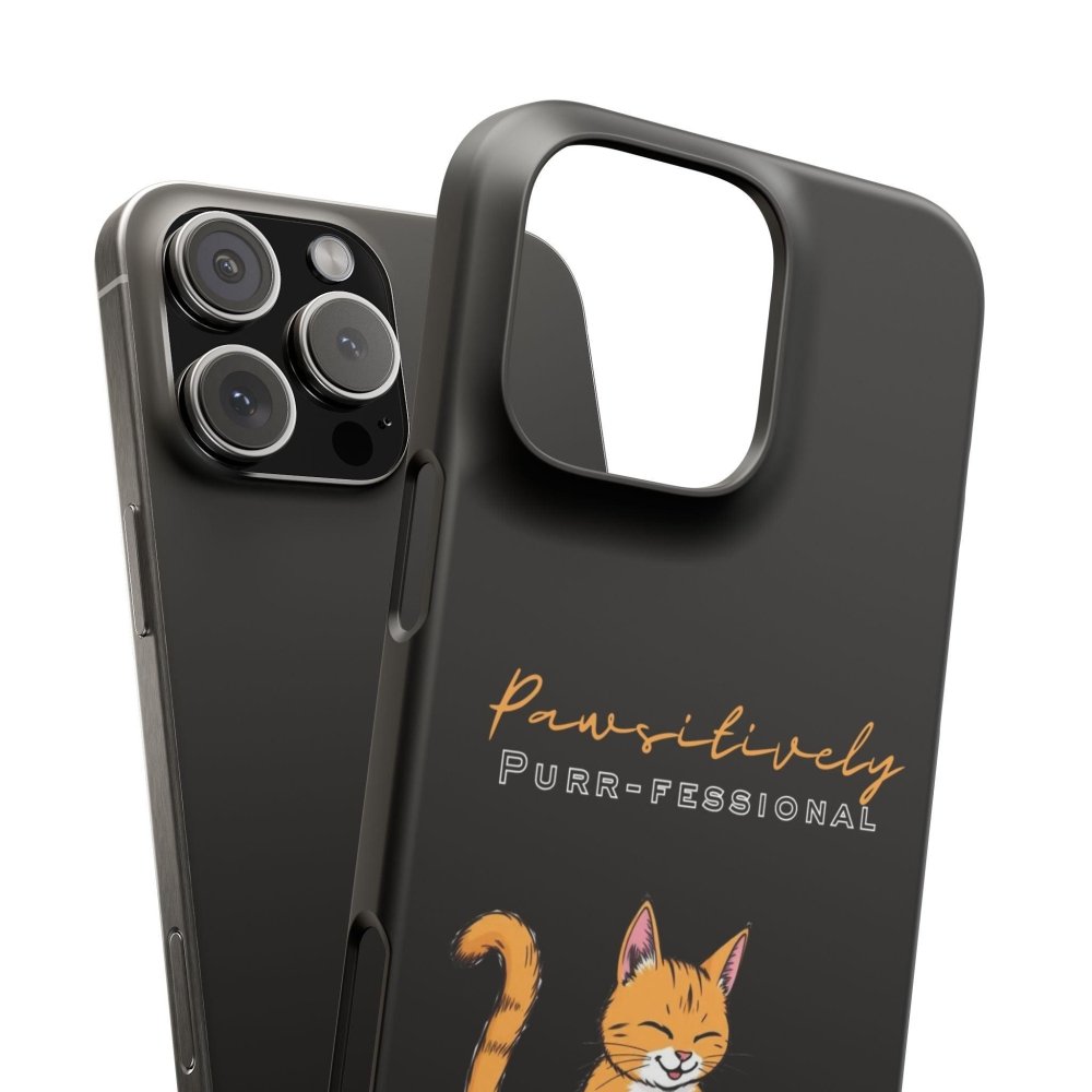 Pawsitively Purr fessional Phone Case - Funny Cat Snap Cover - Love From Snowy Shop
