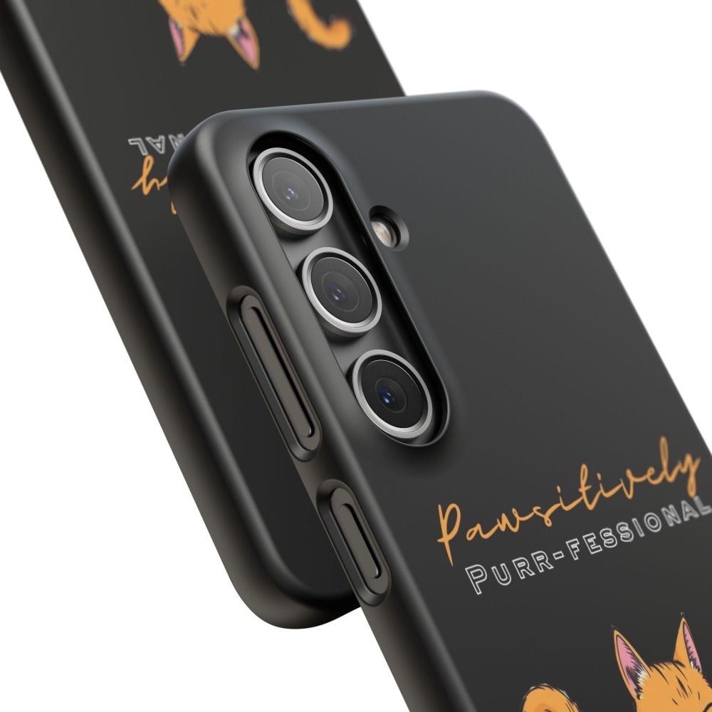 Pawsitively Purr fessional Phone Case - Funny Cat Snap Cover - Love From Snowy Shop