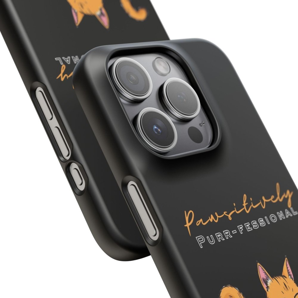 Pawsitively Purr fessional Phone Case - Funny Cat Snap Cover - Love From Snowy Shop