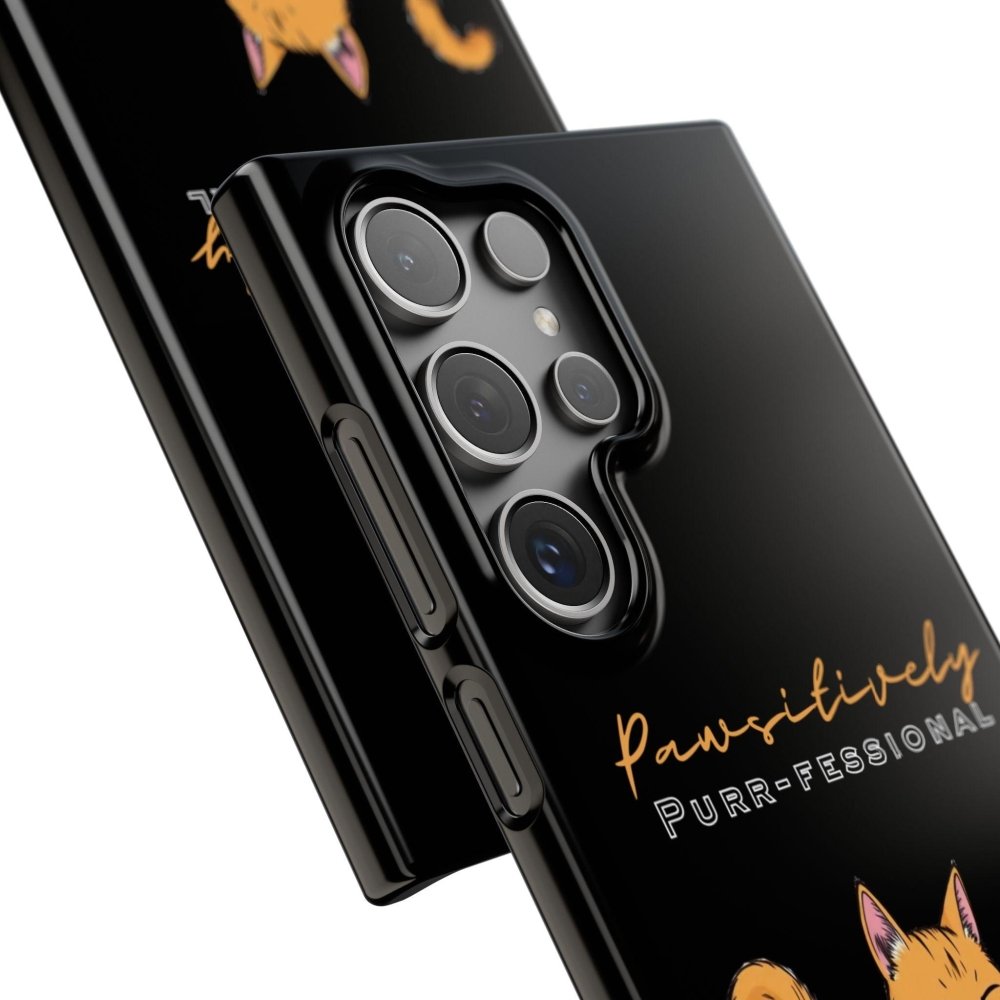 Pawsitively Purr fessional Phone Case - Funny Cat Snap Cover - Love From Snowy Shop