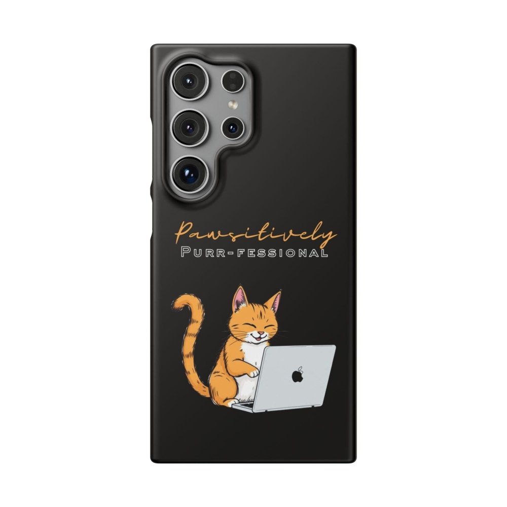 Pawsitively Purr fessional Phone Case - Funny Cat Snap Cover - Love From Snowy Shop