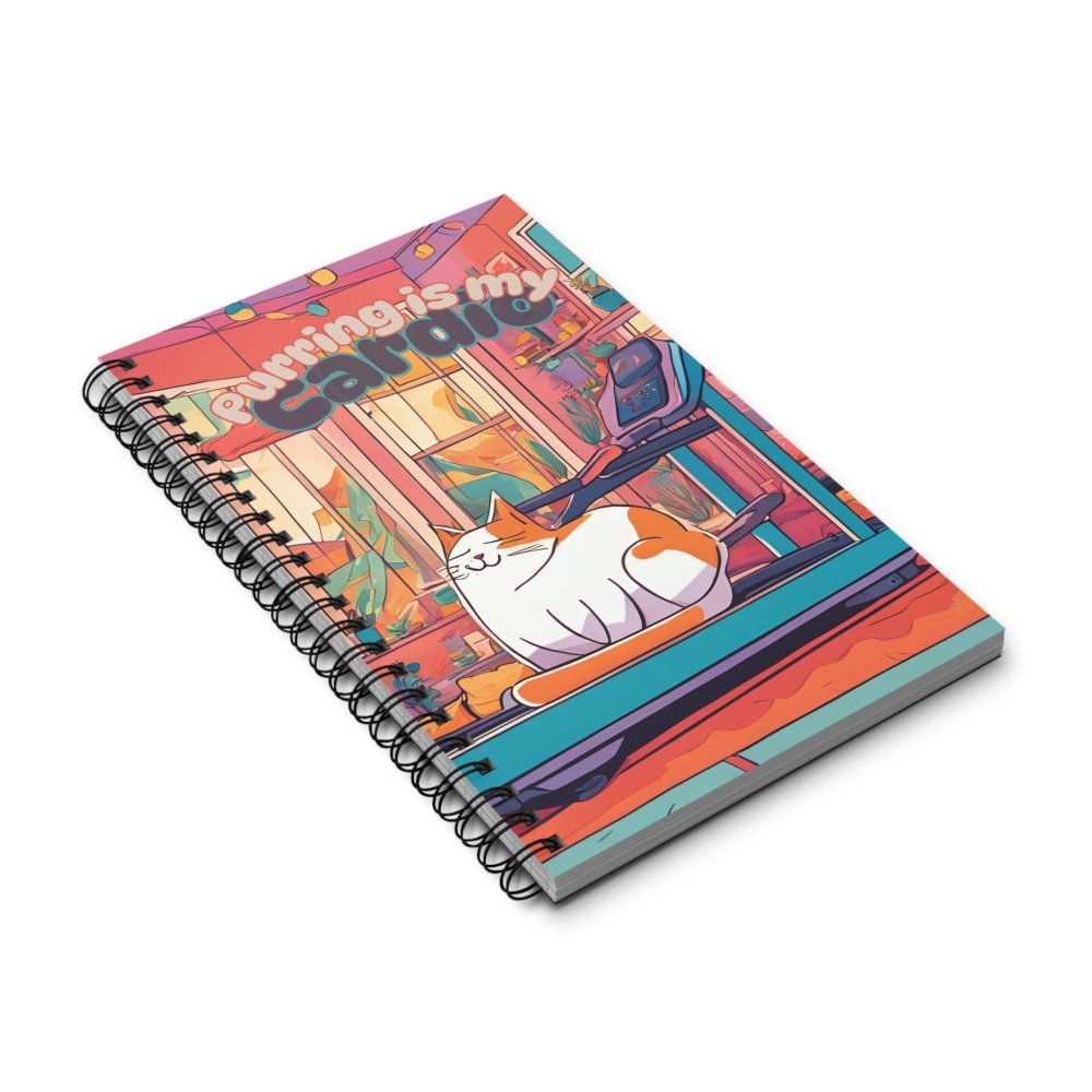 Purring Is My Cardio Cat Journal – Spiral Notebook for Cat Lovers - Love From Snowy Shop