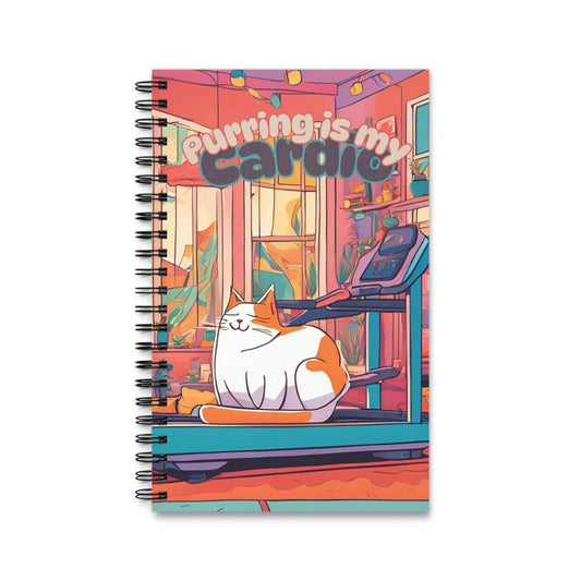 Purring Is My Cardio Cat Journal – Spiral Notebook for Cat Lovers - Love From Snowy Shop