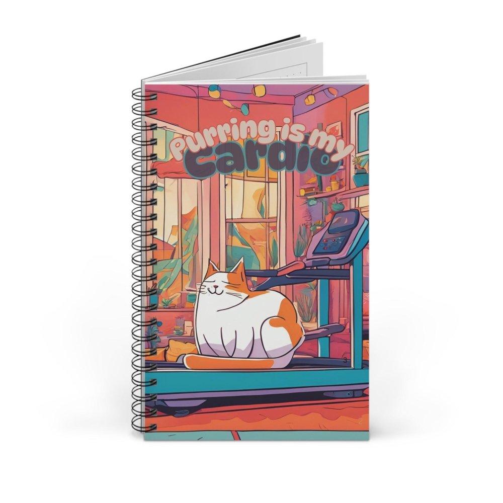 Purring Is My Cardio Cat Journal – Spiral Notebook for Cat Lovers - Love From Snowy Shop