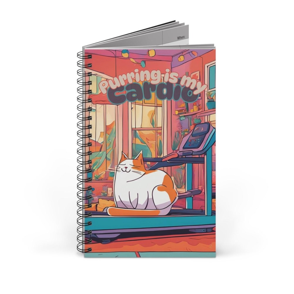 Purring Is My Cardio Cat Journal – Spiral Notebook for Cat Lovers - Love From Snowy Shop