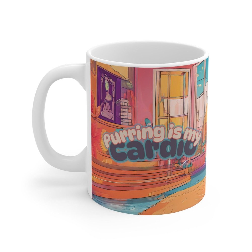 Purring Is My Cardio Cat Mug - Cute Funny Gift for Cat Lover - Love From Snowy Shop