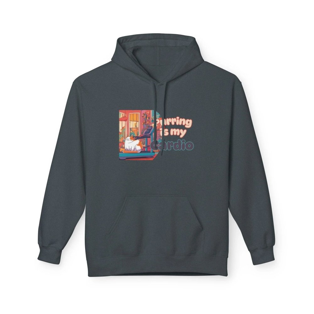 Purring Is My Cardio Hoodie - Funny Cat Lover Fleece Pullover - Love From Snowy Shop