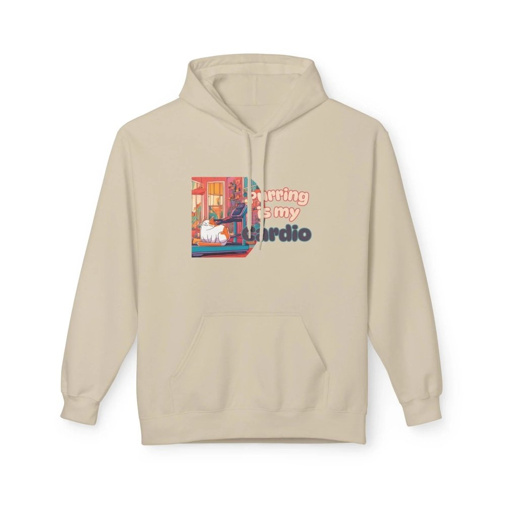 Purring Is My Cardio Hoodie - Funny Cat Lover Fleece Pullover - Love From Snowy Shop