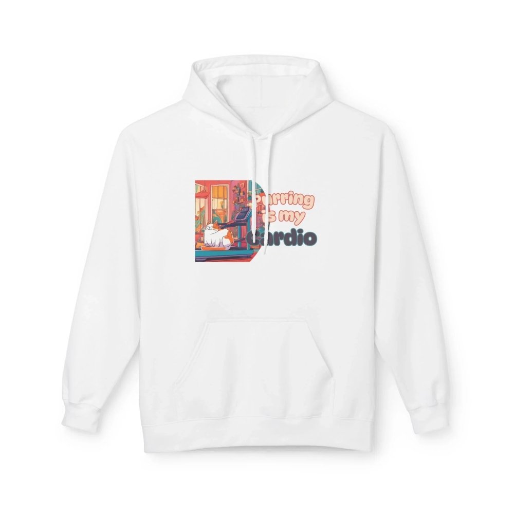 Purring Is My Cardio Hoodie - Funny Cat Lover Fleece Pullover - Love From Snowy Shop