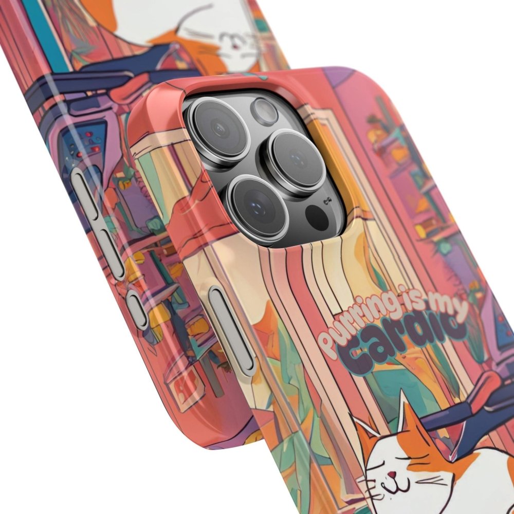 Purring Is My Cardio Phone Case – Funny Cat Snap Cover - Love From Snowy Shop
