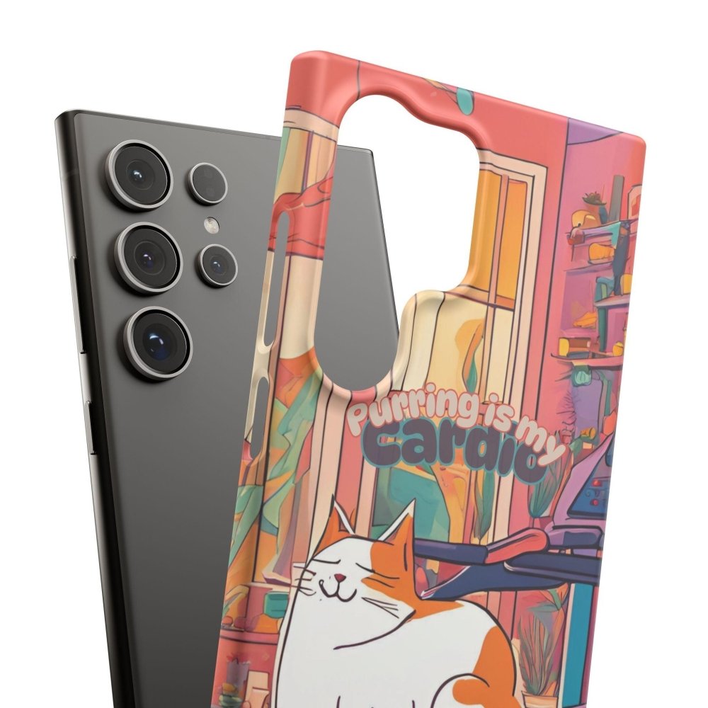 Purring Is My Cardio Phone Case – Funny Cat Snap Cover - Love From Snowy Shop