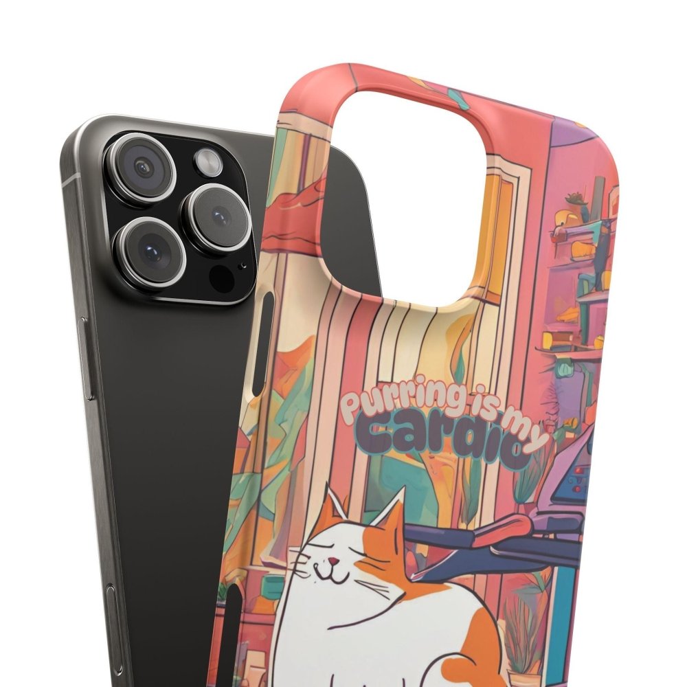 Purring Is My Cardio Phone Case – Funny Cat Snap Cover - Love From Snowy Shop