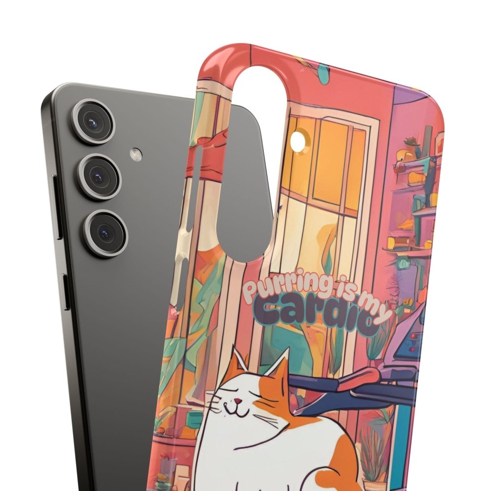 Purring Is My Cardio Phone Case – Funny Cat Snap Cover - Love From Snowy Shop
