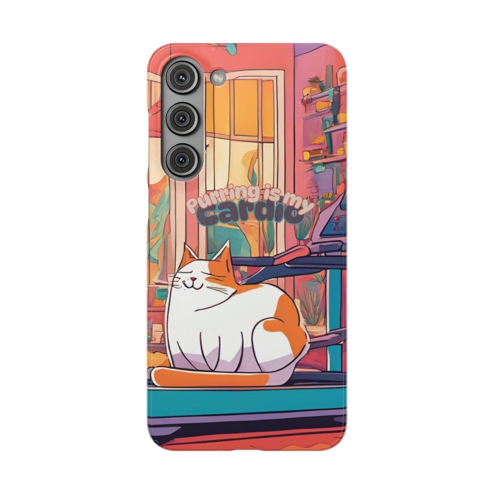 Purring Is My Cardio Phone Case – Funny Cat Snap Cover - Love From Snowy Shop