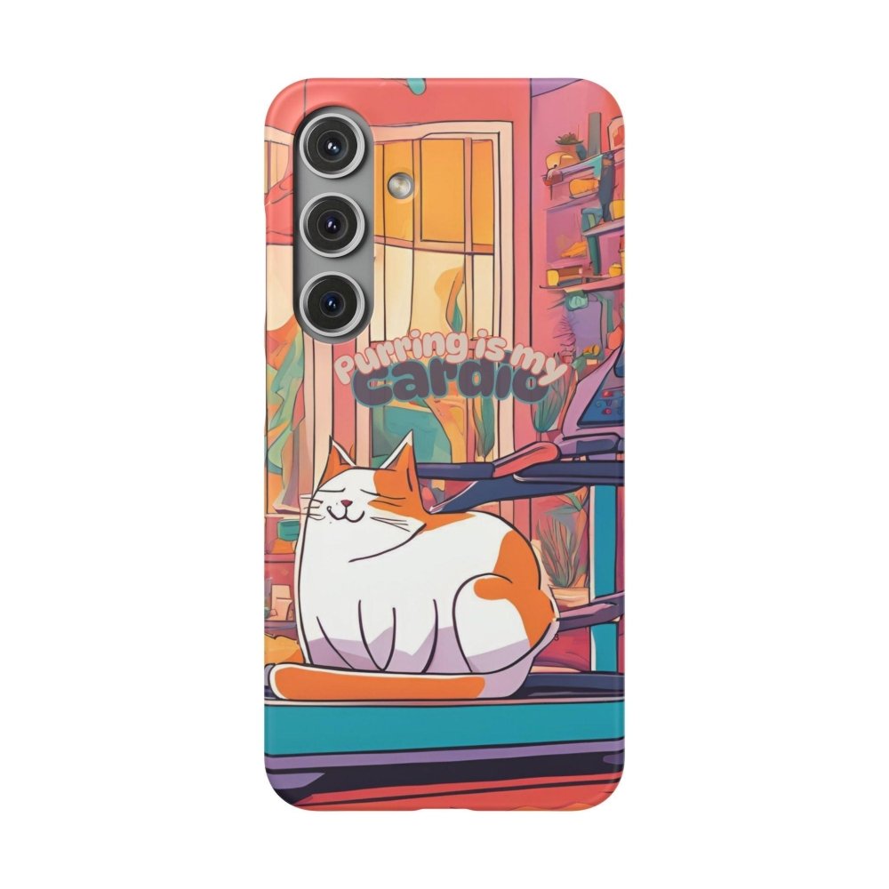 Purring Is My Cardio Phone Case – Funny Cat Snap Cover - Love From Snowy Shop